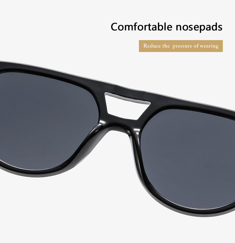 2024年双梁嘻哈开车司机蛤蟆防紫外线墨镜男时尚潮搭防蓝光平光镜详情5