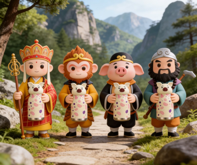 跨境新款TK亚马逊热卖创意可爱小猪卡通公仔国潮儿童女生保温杯详情11