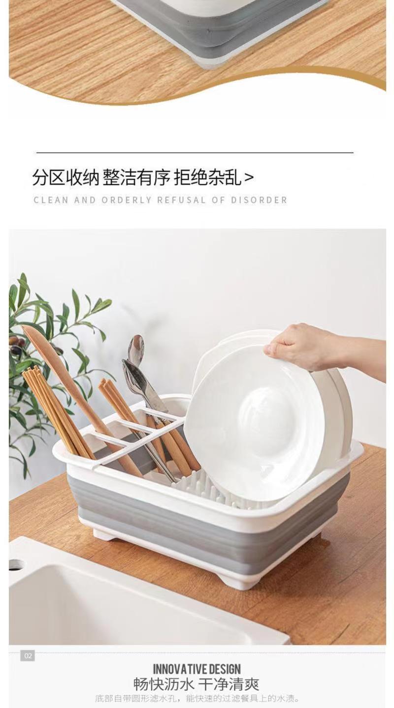 New foldable draining bowl rack, kitchen bowl and chopstick storage rack, multi-functional sink draining rack and drying rack pic 3
