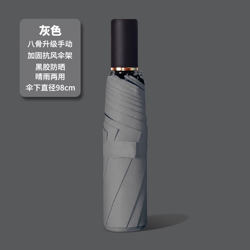 二十四骨黑胶雨伞全自动商务加固防风防晒折叠伞高级感LOGO太阳伞详情22