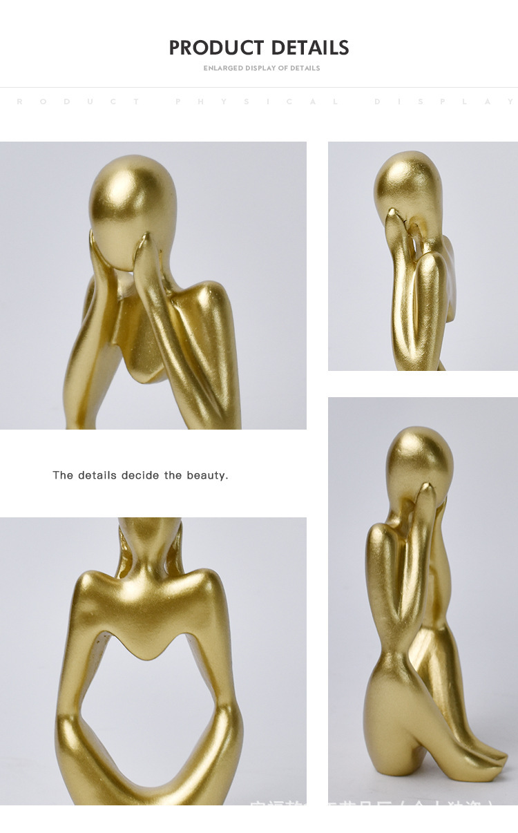 跨境批发迷你抽象人物摆件家居饰品玄关装饰摆设客厅创意树脂工艺详情6