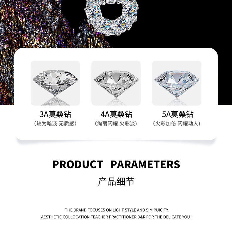 Baojia Full Diamond Small round Brand necklace for Women, simple and versatile collarbone chain jewelry manufacturer, in stock S925 sterling silver moissanite pic 10