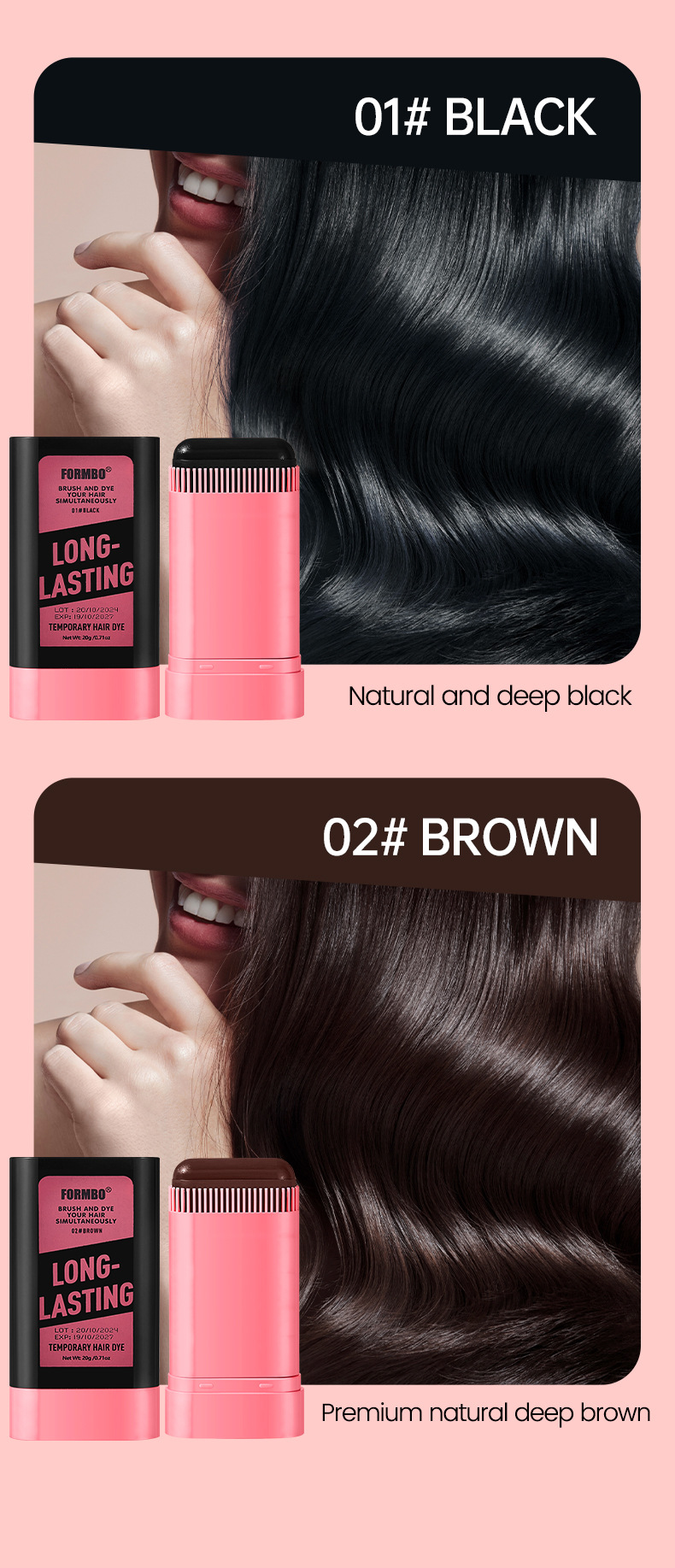 【跨境专供】FORMBO美发棒一次性染发剂应急遮盖白发梳染不伤发详情9