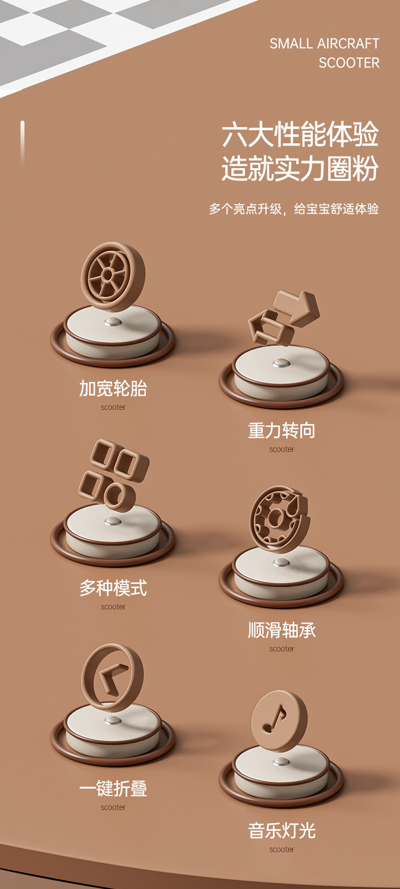 新儿童滑板车折叠滑行车小孩可坐可滑折叠滑步车卡通风车飞机滑板详情3