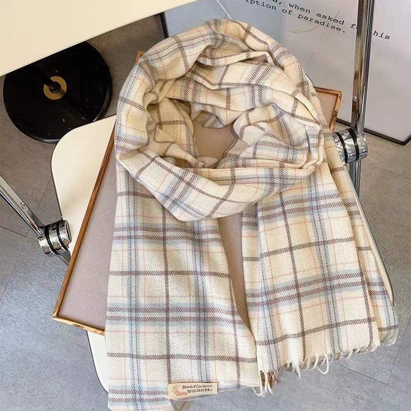 格子围巾大集合~韩系复古流苏ins女秋冬季学生百搭保暖氛围感围脖详情17