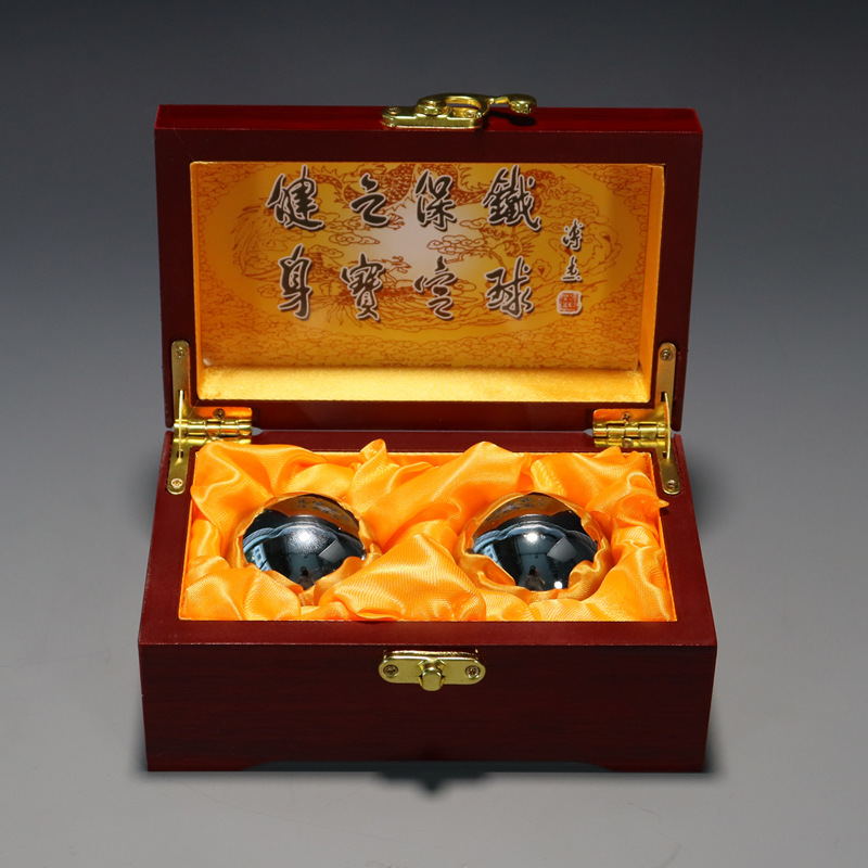 Bulk gift box of Baoding iron balls, chrome-plated solid hollow ringtone, hand-spun massage fitness balls for the elderly pic 27