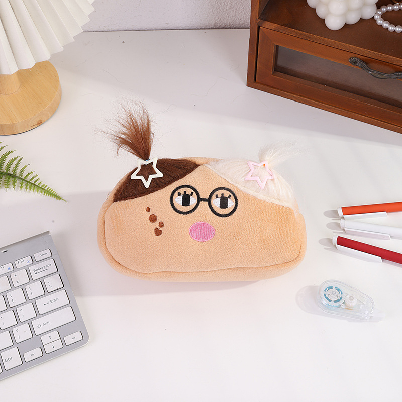 2025搞怪丑萌可爱卡通毛绒大容量笔袋学生创意文具收纳收纳袋ins详情11
