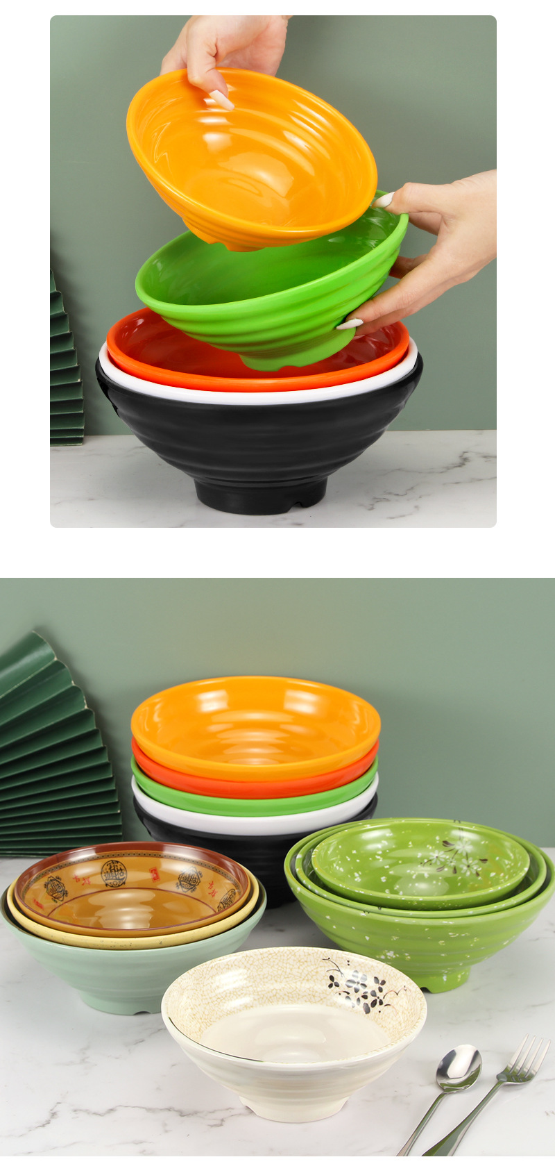 Melamine noodle bowls, durable porcelain tableware, large bowls, soup bowls, commercial spicy hot pot bowls, plastic bowls, special bowls for noodle restaurants wholesale pic 16