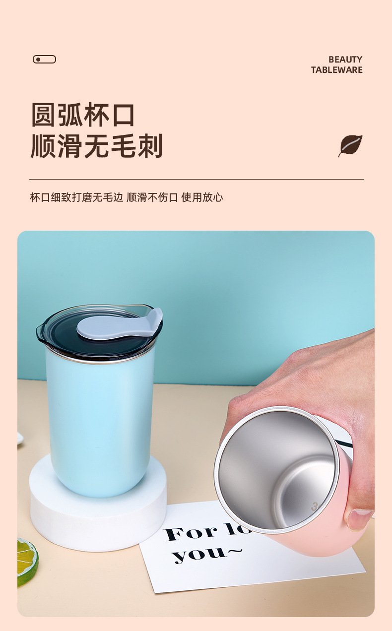 百货300ml不锈钢漱口杯牛奶杯双层咖啡杯儿童水杯洗漱杯牙刷杯缸详情5