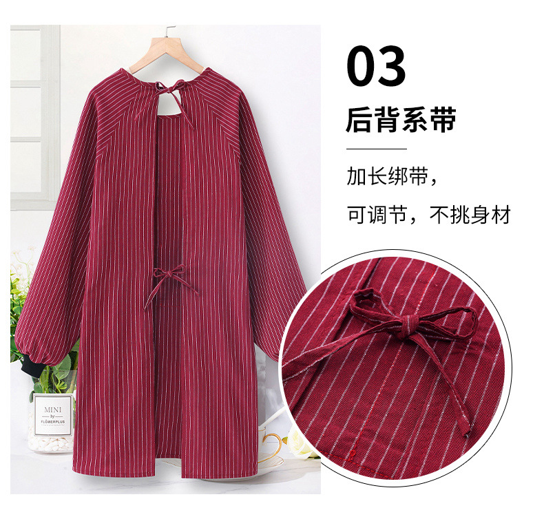 2025新款网红纯棉长袖围裙韩版女家用厨房餐饮专用工作服罩衣围腰详情9