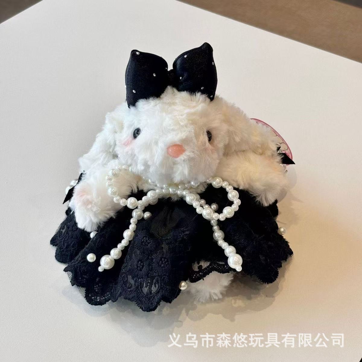 新款可爱长耳朵兔子彩色多巴胺垂耳兔包包挂件毛绒玩偶闺蜜详情7