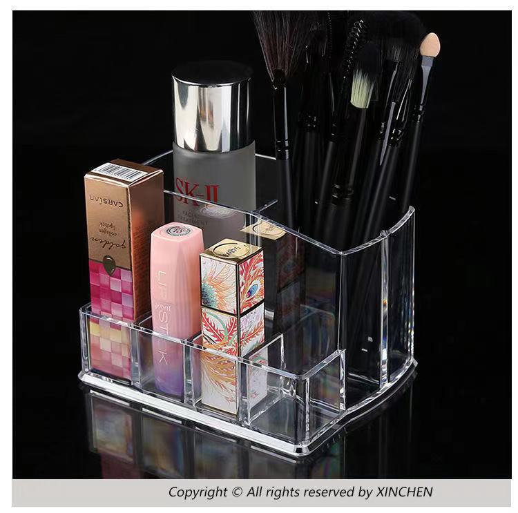 Transparent cosmetics lip gloss holder, makeup eyeliner pen, eyebrow pencil, lipstick holder, dressing table, organizing and storage rack, storage box pic 1