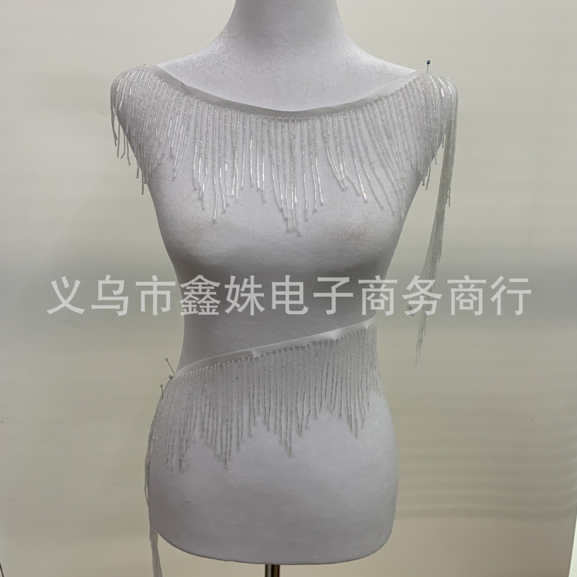 Glass tube, two-color lace, beaded, dance costume, tassel beads, clothing accessories and accessories pic 5