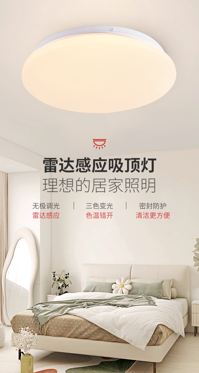 智能led感应吸顶灯 过道走廊灯楼梯楼道玄关家用灯人体雷达感应灯详情6