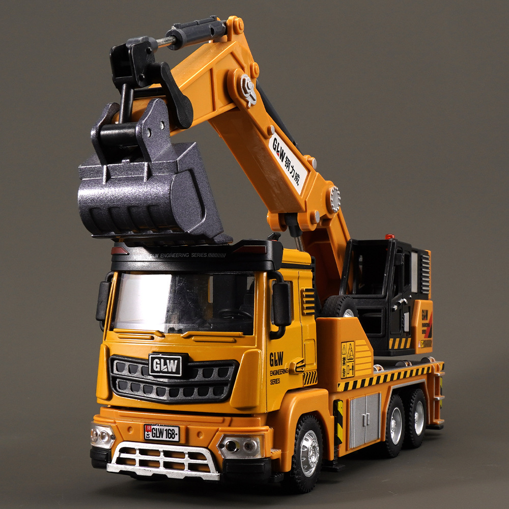 钢力威大号合金吊车玩具车儿童起重机模型工程车套装男孩搅拌车详情3