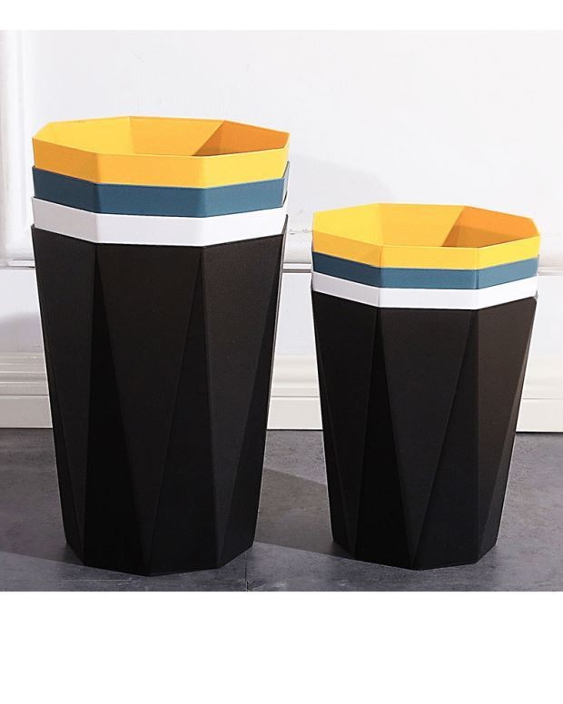 Wholesale of Nordic creative and simple diamond household trash cans without LIDS, large wastebaskets for kitchens, living rooms, offices and hotels pic 19
