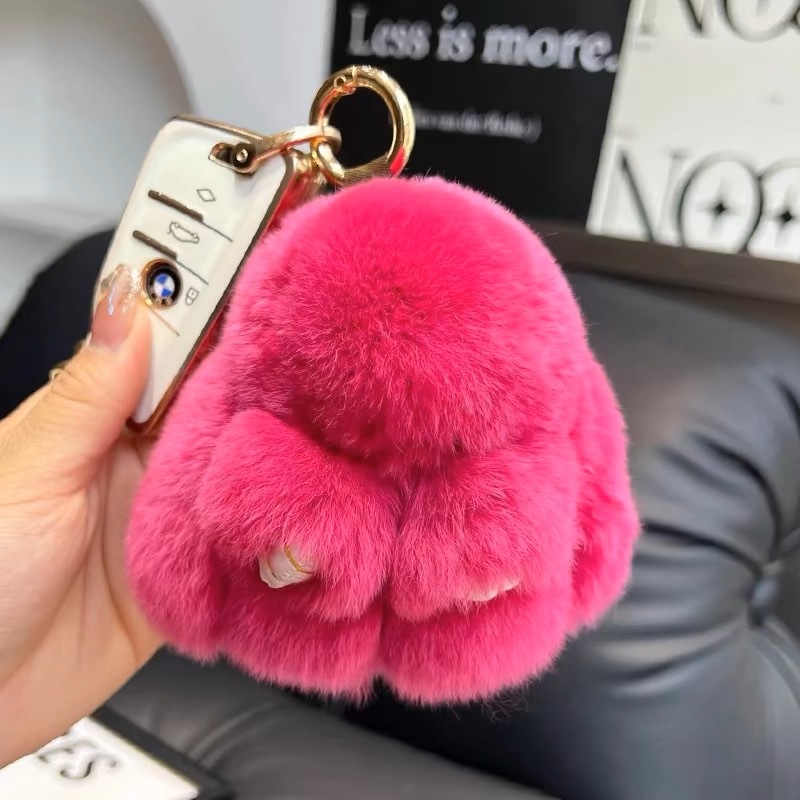 正版可爱獭兔毛公仔小兔子汽车钥匙扣挂件毛绒批货玩偶装死挂饰兔详情13