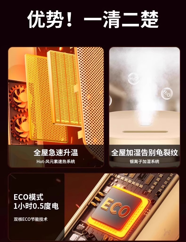 暖风机家用取暖器2024新款冬季节能石墨烯电暖器小型烤火炉详情12