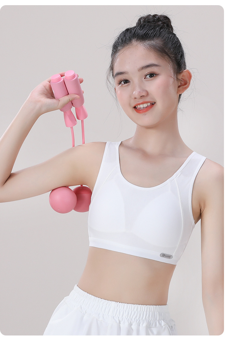 纯棉少女发育期小背心固定胸垫透气青春期学生女孩内衣成长期文胸详情21