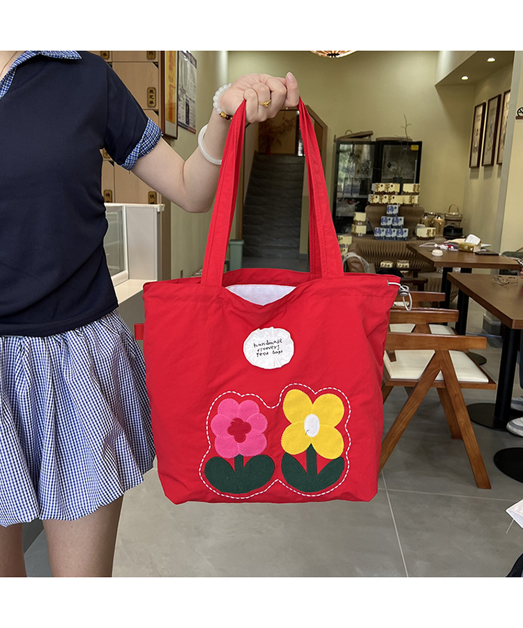春夏新款小花布包潮流刺绣花朵托特包时尚2025ins 风包女上班通勤详情18
