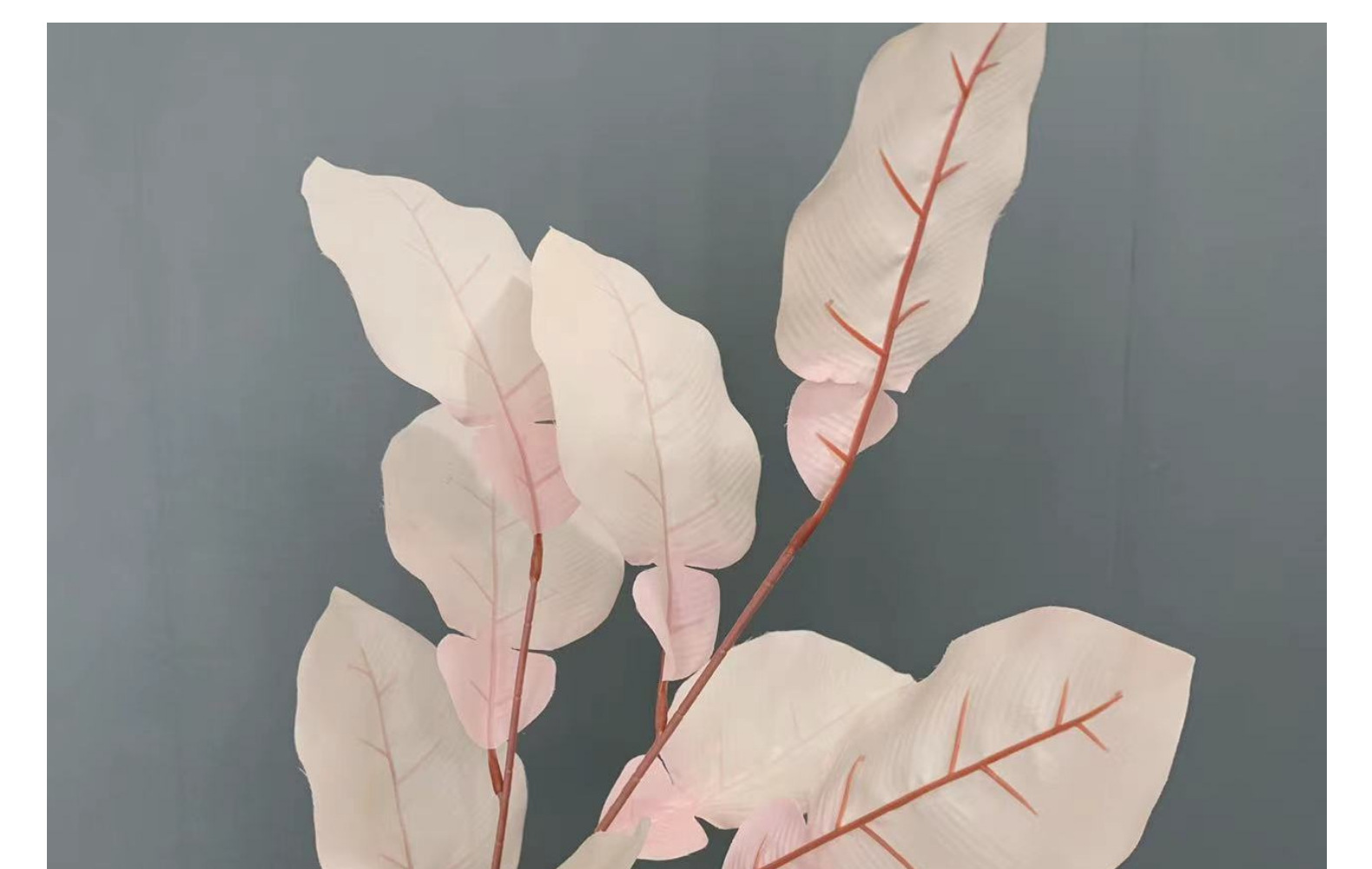 仿真3叉柚子叶婚礼家居装饰布置彩色马蹄叶子道具假花摆件批发详情23