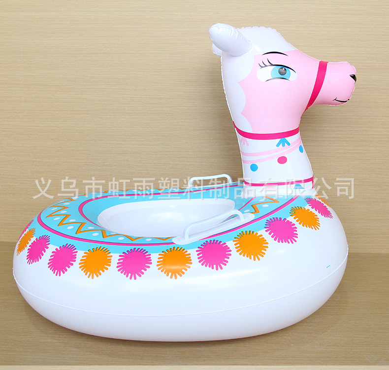 羊驼艇水上充气儿童游泳圈带翅膀防侧翻婴儿坐圈批发运动户外游泳用品详情8