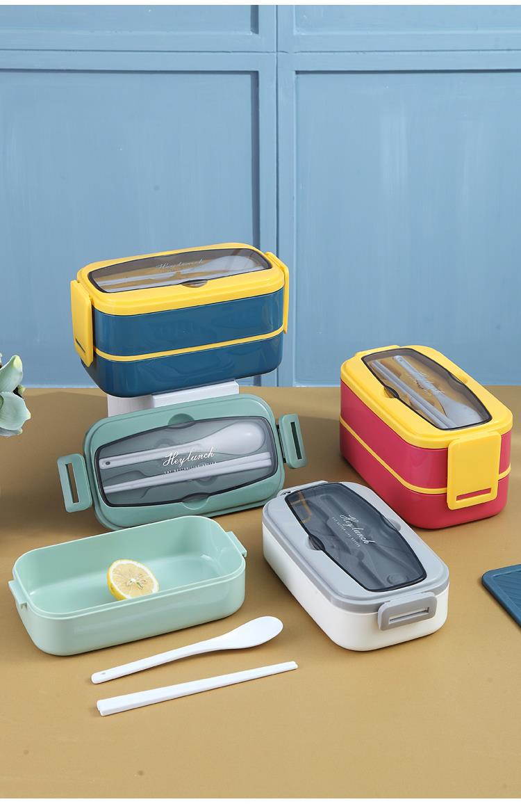 Influencers lunchbox lindo estilo japonés ins trabajador de oficina doble capa estudiante puede microondas especial 304 acero inoxidable separado ben min pic 17