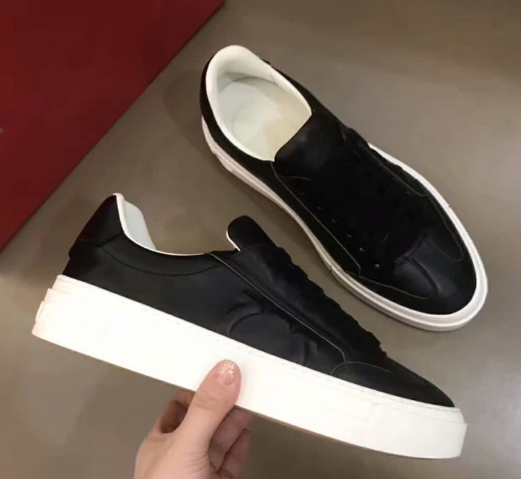 真皮男板鞋欧洲站拼色系带小白鞋平底牛皮防臭黑色时尚休闲单鞋潮详情23