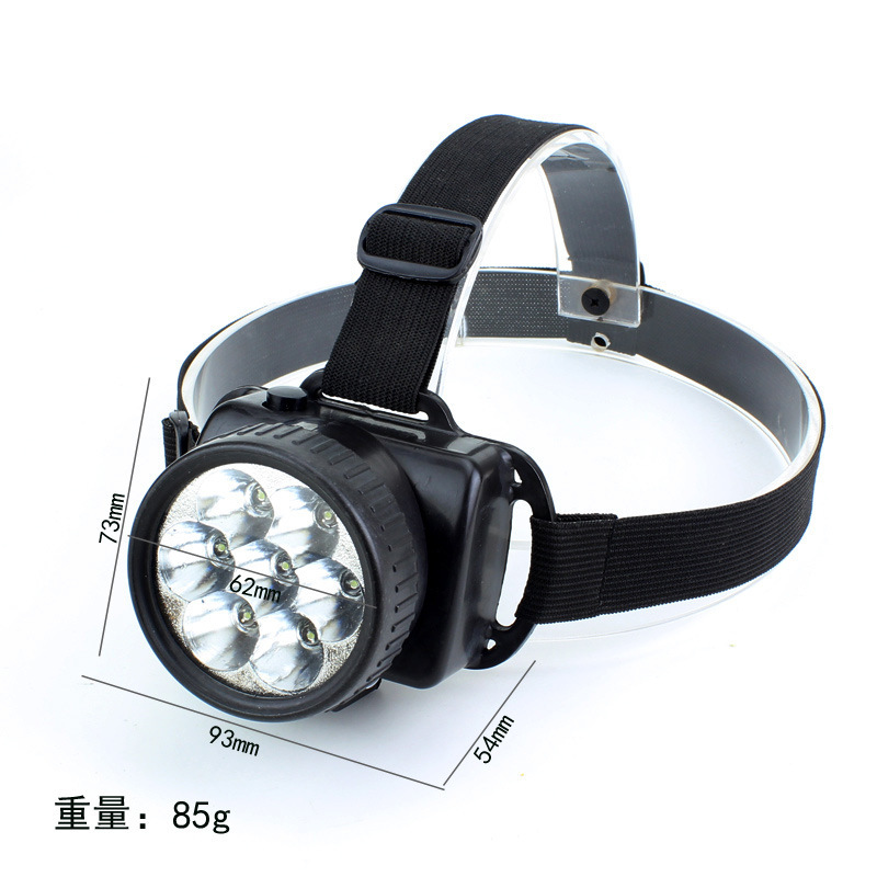 Factory direct sales of high-intensity LED outdoor fishing headlamps 7led camping lamps use AA batteries (non-rechargeable head-mounted type) pic 1