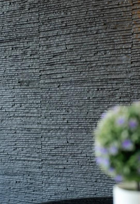 柔性陶瓷岁月流水石软石MCM软瓷砖室内软石柔性石材酒店会所背景详情1