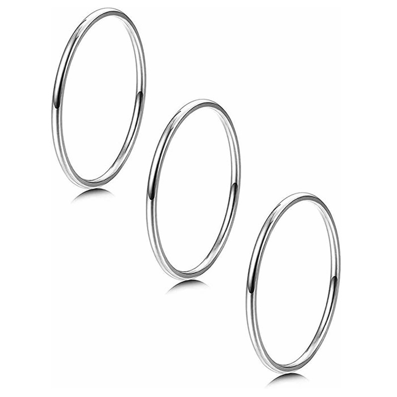 14K gold-plated set ring, 1mm inner and outer arc fine ring, plain ring, simple Japanese and Korean ring, trendy index finger tip pic 12