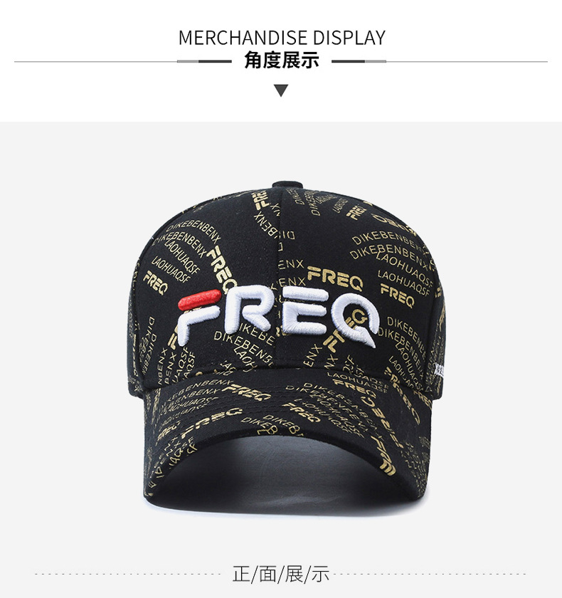 The new FREQ embroidered letter baseball cap is fully printed with English letters, providing shade and sun protection. It is fashionable and casual for both men and women in spring and autumn pic 8