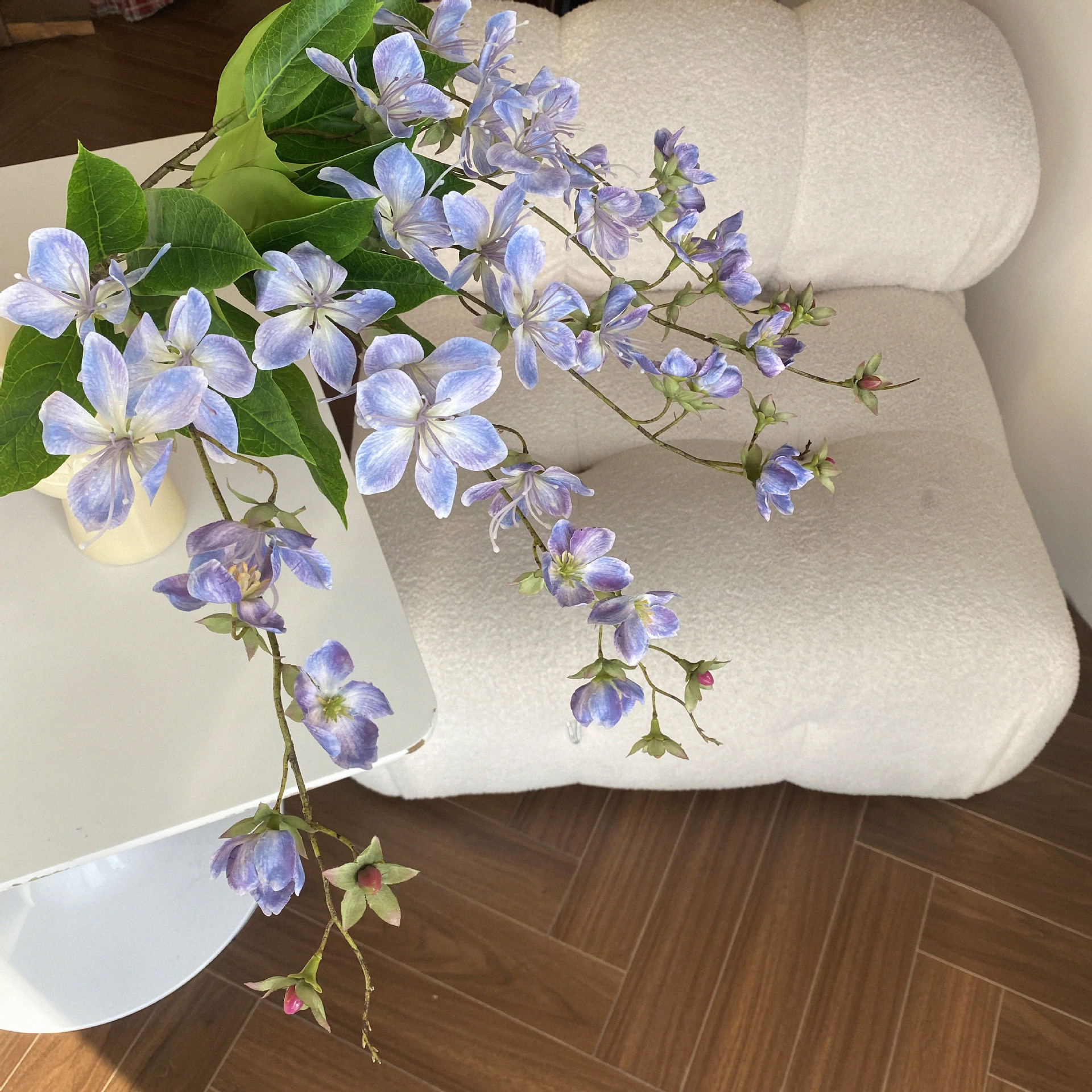 高品质 仿真垂丝茉莉花绢花海棠单支轻奢假花家居室内造景装饰花详情8