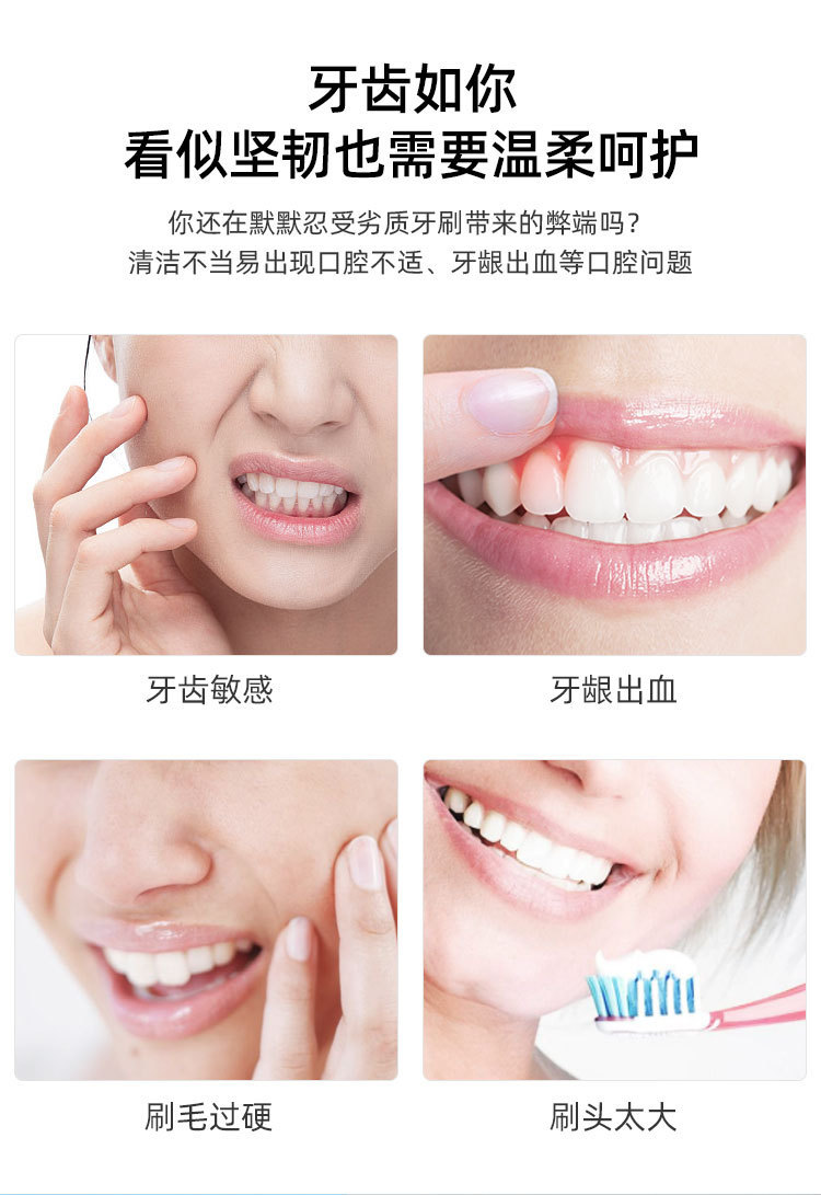 软毛牙刷宽头细软毛纳米牙刷女生男士适用家庭一次性护齿牙刷详情2