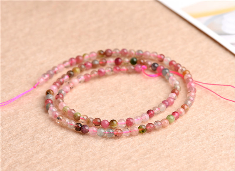 Jiuya Crystal Natural 7A Grade Small Particle Tourmaline Loose Beads Seven-color Tourmaline round Beads Ring Accessories wholesale pic 17