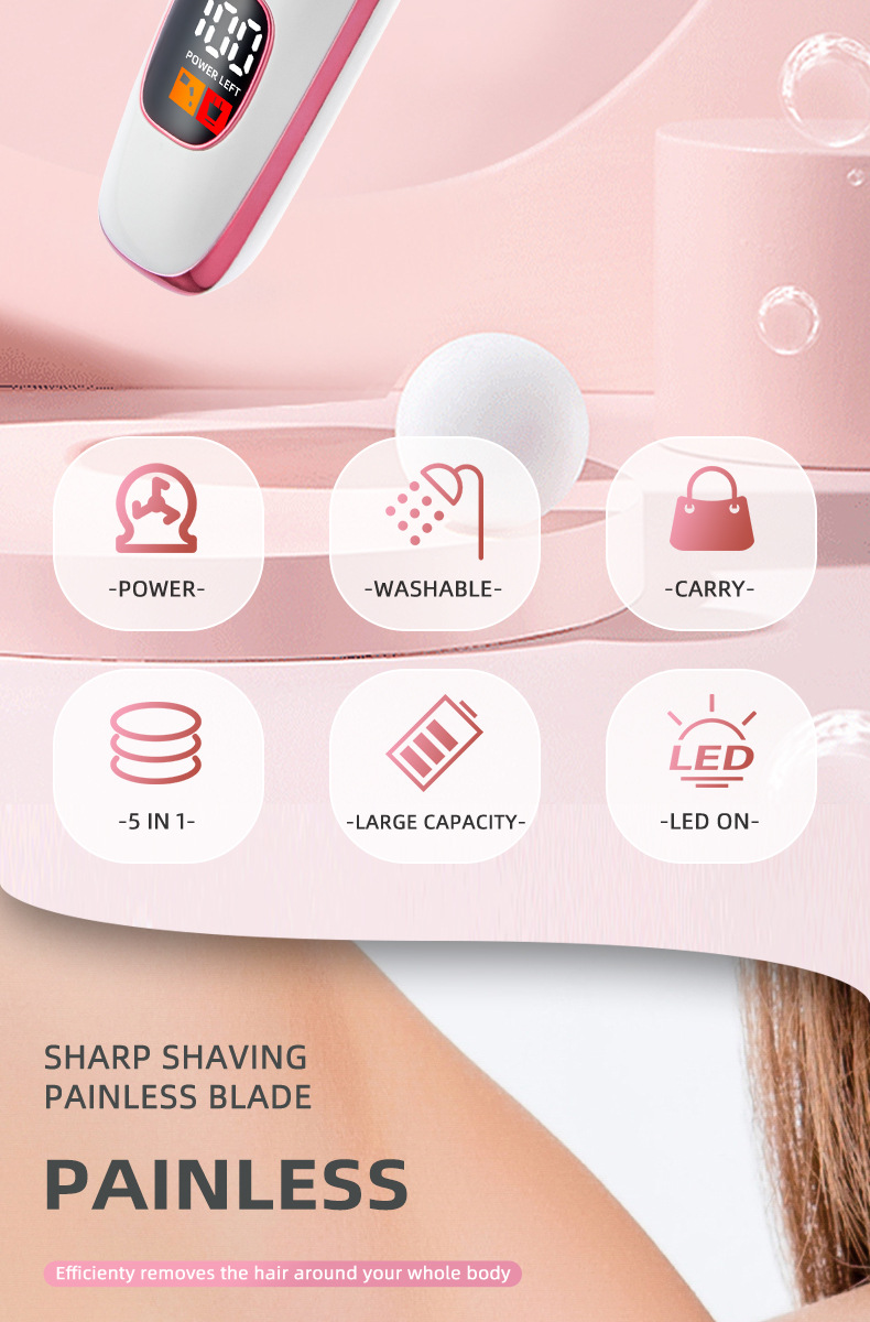 多功能剃毛器电动理发器剃须刀五合一数显女士身体毛发修剪器详情3