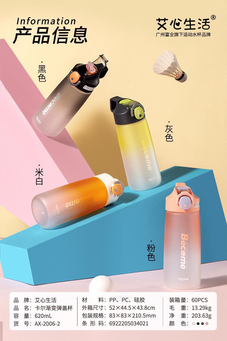 慕色渐变色卡尔大容量磨砂杯简约清新运动带锁扣刻度弹盖吸管水杯详情3