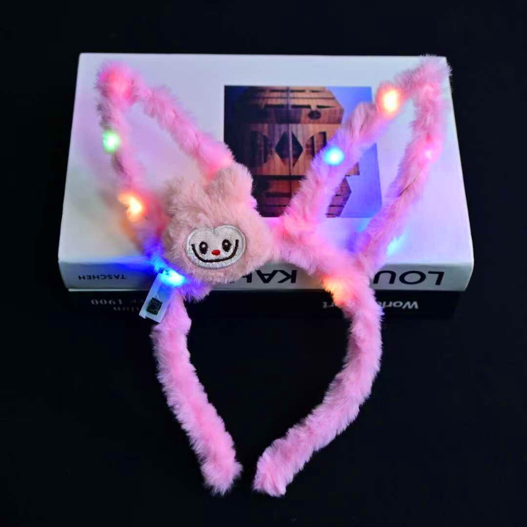 新款绒发光闪光卡通发箍头扣14灯毛绒发光头饰厂家批发发饰详情6