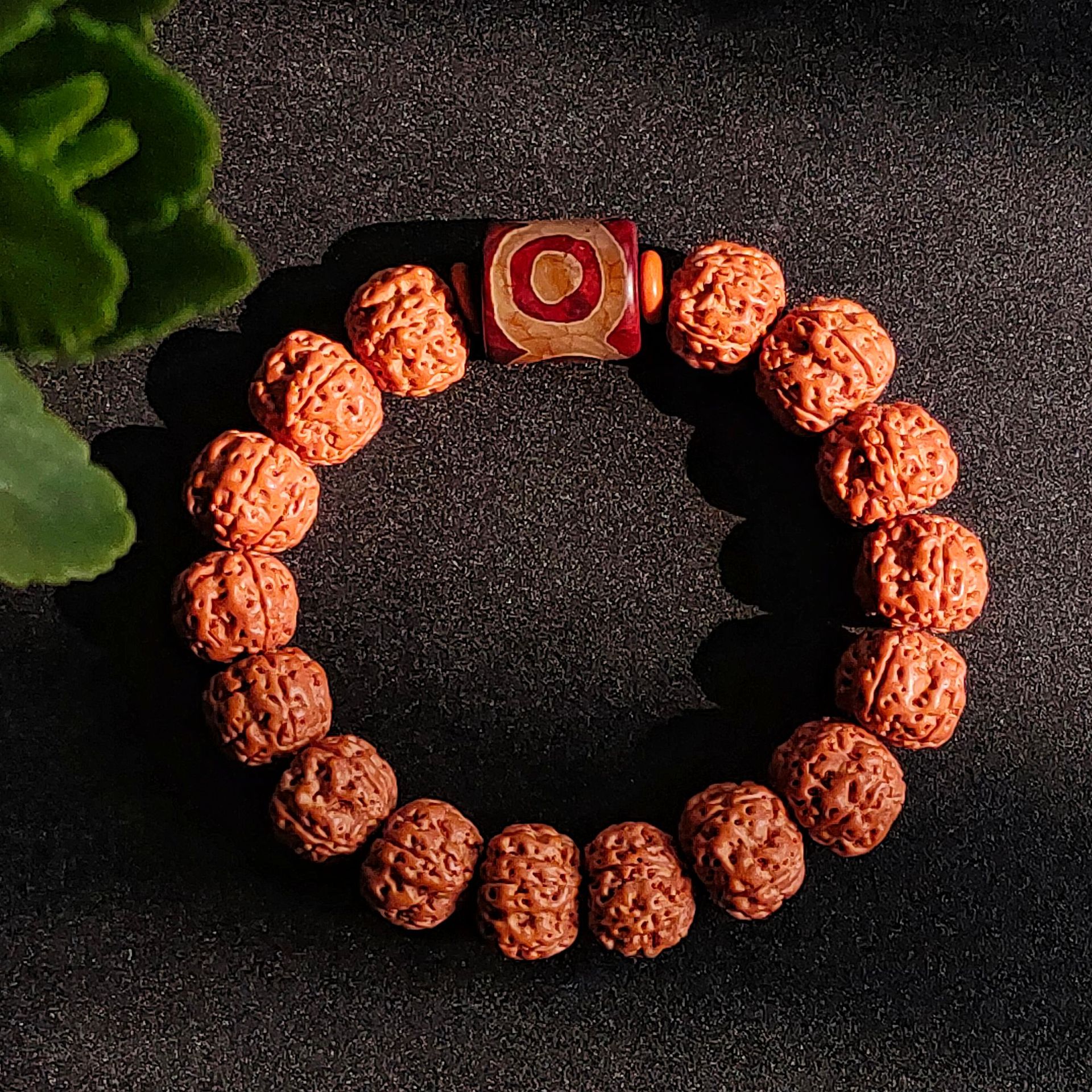 天然小金刚菩提手串搭玛瑙三眼天珠手链爆肉金刚菩提子男盘玩念珠详情2