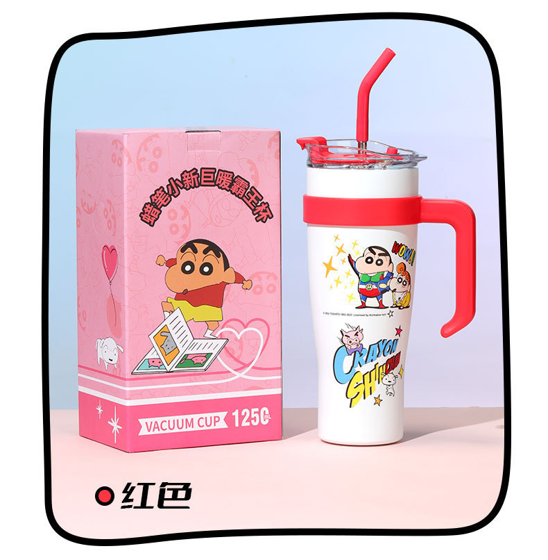 【正版蜡笔小新】新款卡通桌面保温杯保冷冰霸杯高颜值可爱吸管杯详情15