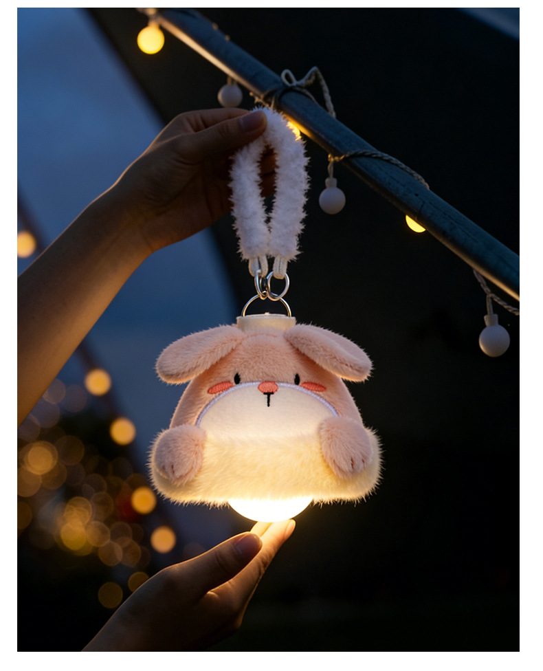 卡通可爱动物毛绒玩具吊灯可调节亮度三挡可调兔子小蓝象玩偶公仔详情19