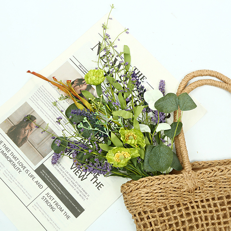跨境仿真花束爆款装饰摆件植物小雏菊薰衣草仿真花尤加利仿真绿植详情9