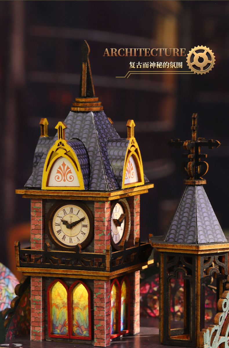 Jiate diy House Trajectory Youcheng Cross-border E-commerce Toy Model Manual Assembly DIY House DIY Bookstand pic 17