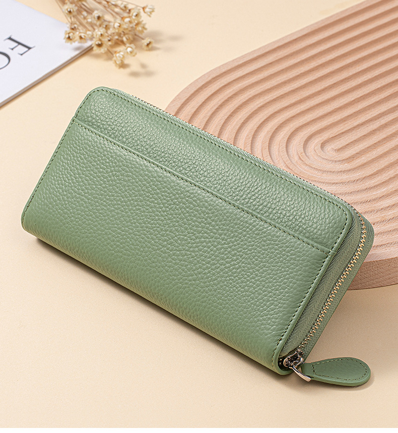 女士长款钱包真皮风琴卡包多卡位rfid手拿包大容量拉链零钱包跨境详情14