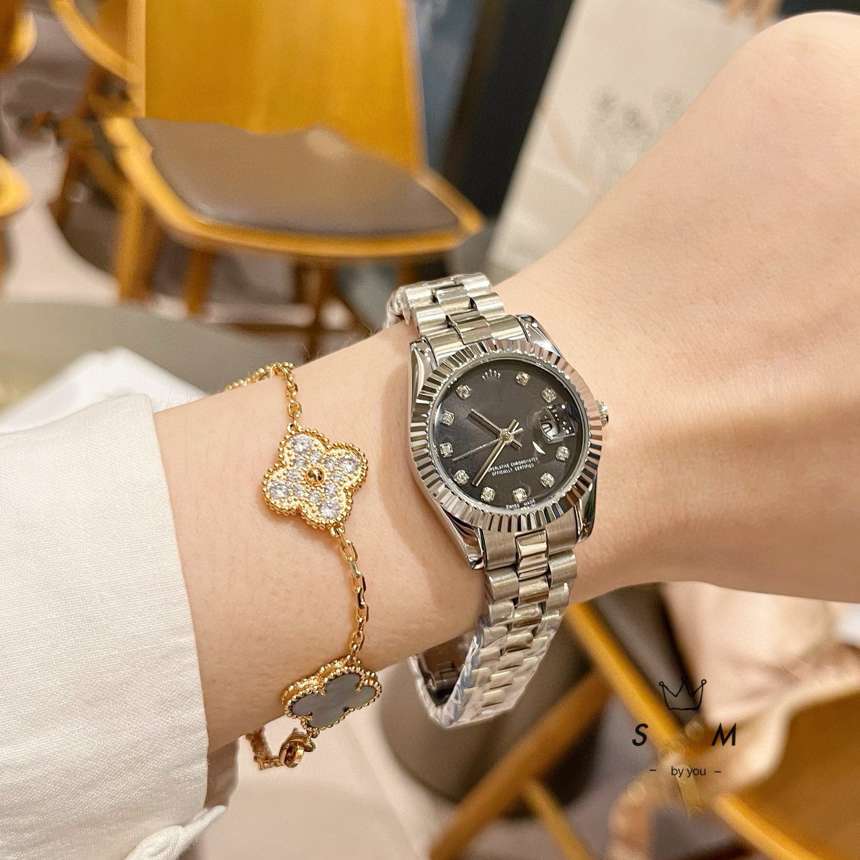 微商劳力家士日志系列时尚潮流钢带手表女名表石英手表女男代发详情21