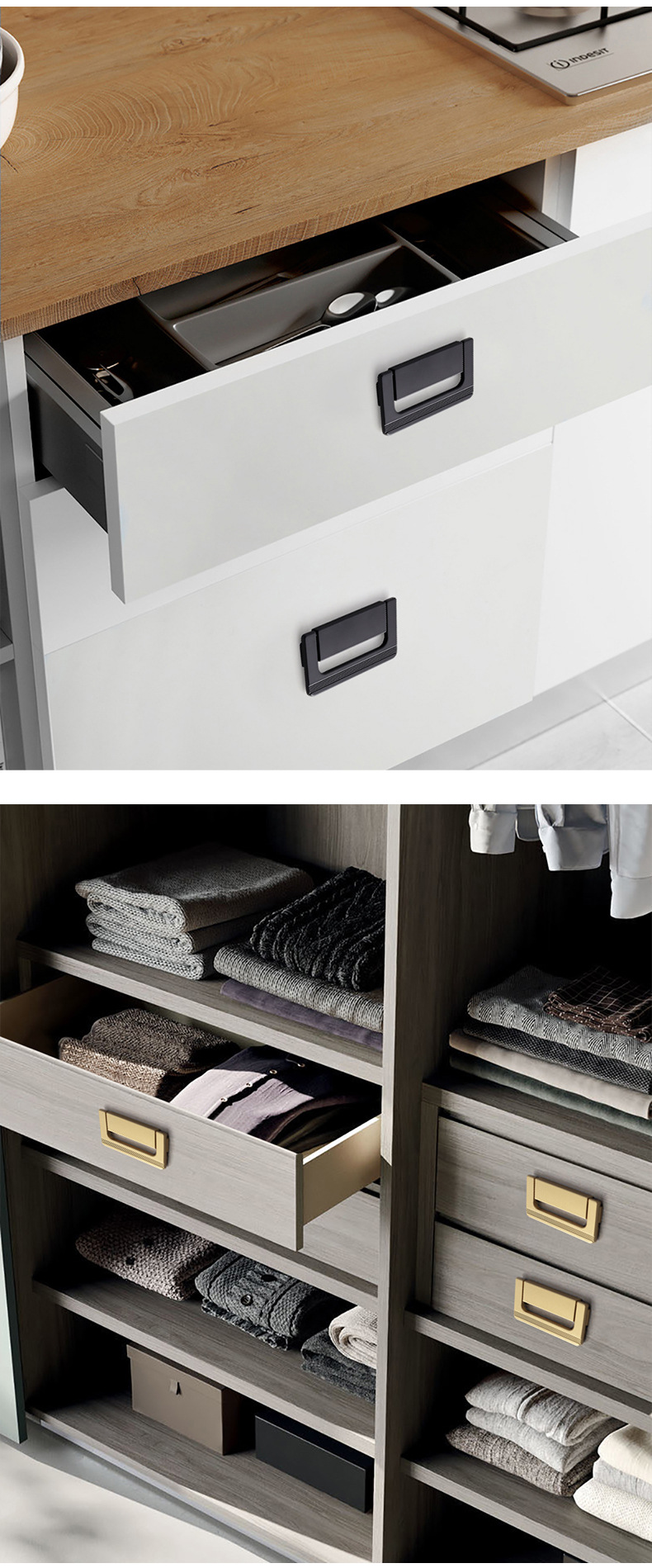 Wholesale of new sliding door, drawer, bedside table, concealed lock, flat handle, tatami, concealed and exposed wardrobe handle from Okali pic 21