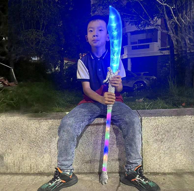 三国兵器青龙关羽赵云男孩玩具大刀道具二合一发光刀剑闪光音乐剑详情19