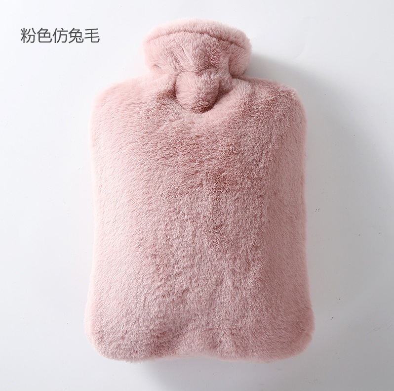 仿兔毛热水袋注水暖手持久保暖大容量水晶超柔暖水袋PVC暖手宝灌详情7