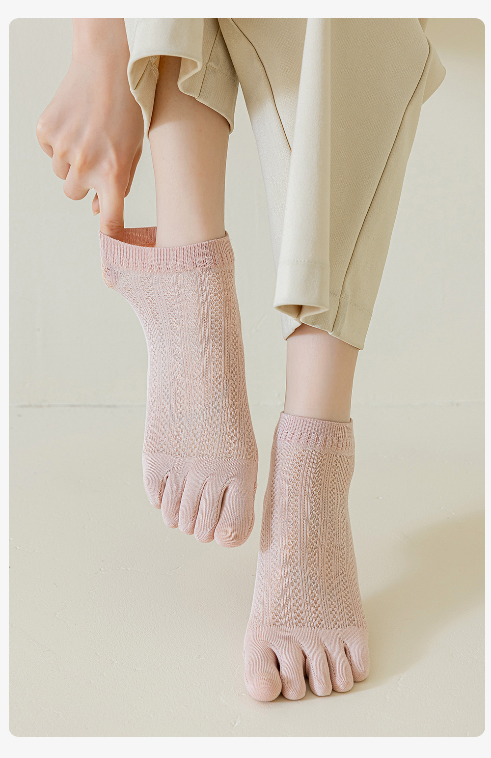 五指袜夏薄透气女士纯棉抗菌防臭网眼分趾袜夏天全棉袜子女短袜详情25