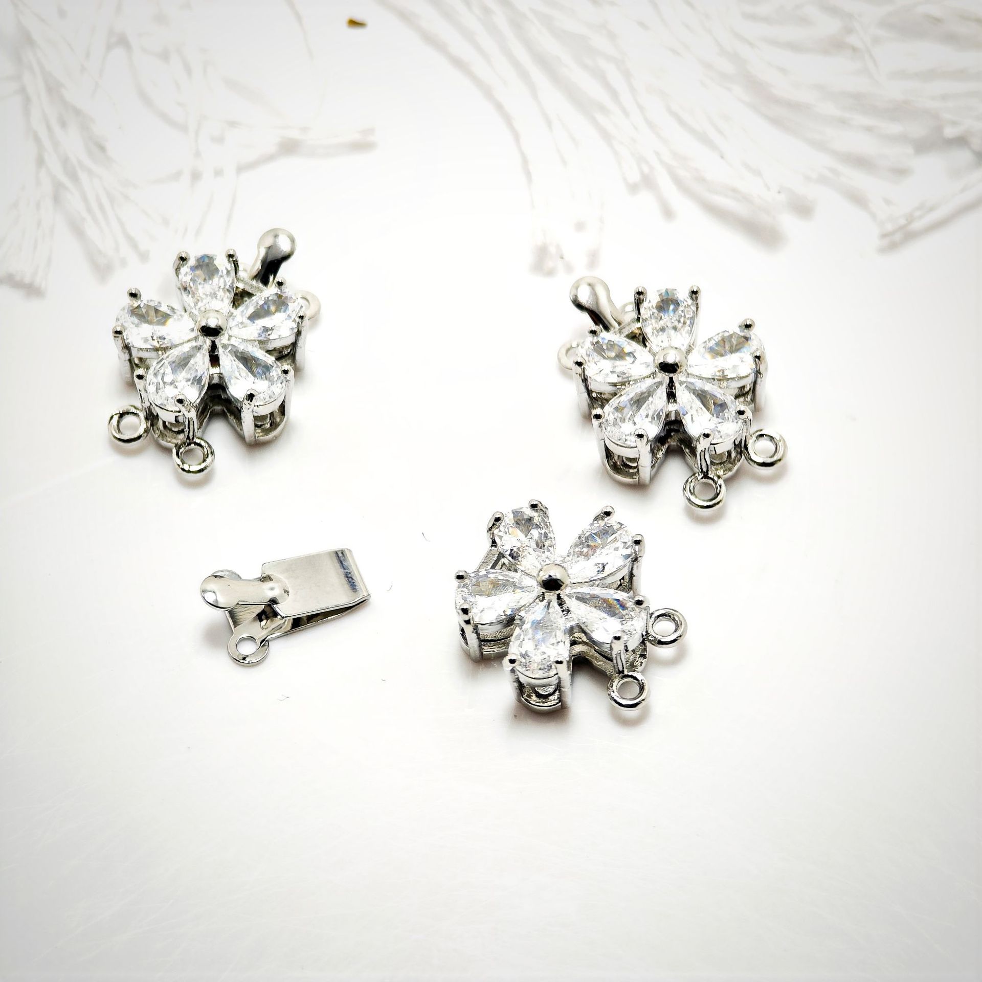 High color retention, real gold plating, double hanging, zirconium pearl buckle, pin, buckle necklace, connecting buckle head, DIY jewelry bracelet pic 32